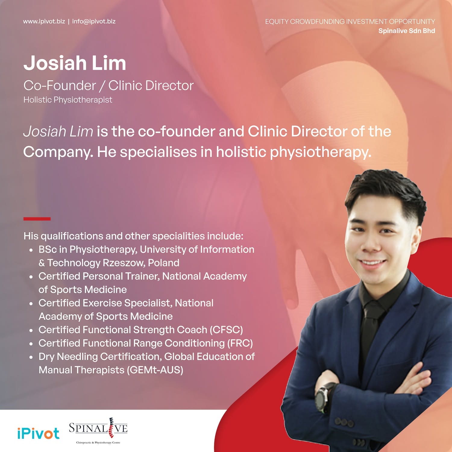 Historical iPivot campaign material for Josiah Lim · Spinalive